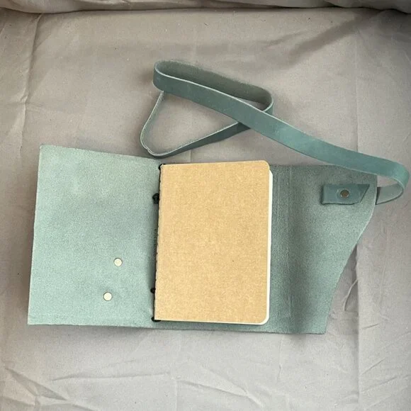 Portland Leather, Crossbody Tote, Beluga/White, w/Journal & Tassel Bag Charm - Picture 10 of 15